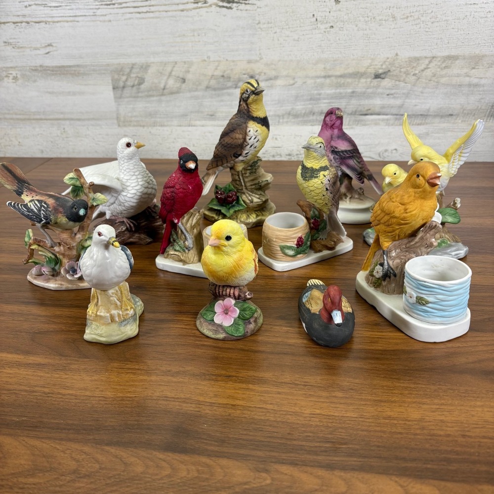 Vintage Porcelain Birds Lefton. Canary by Andrea Luvkin Songbirds‎ & more Qty 11